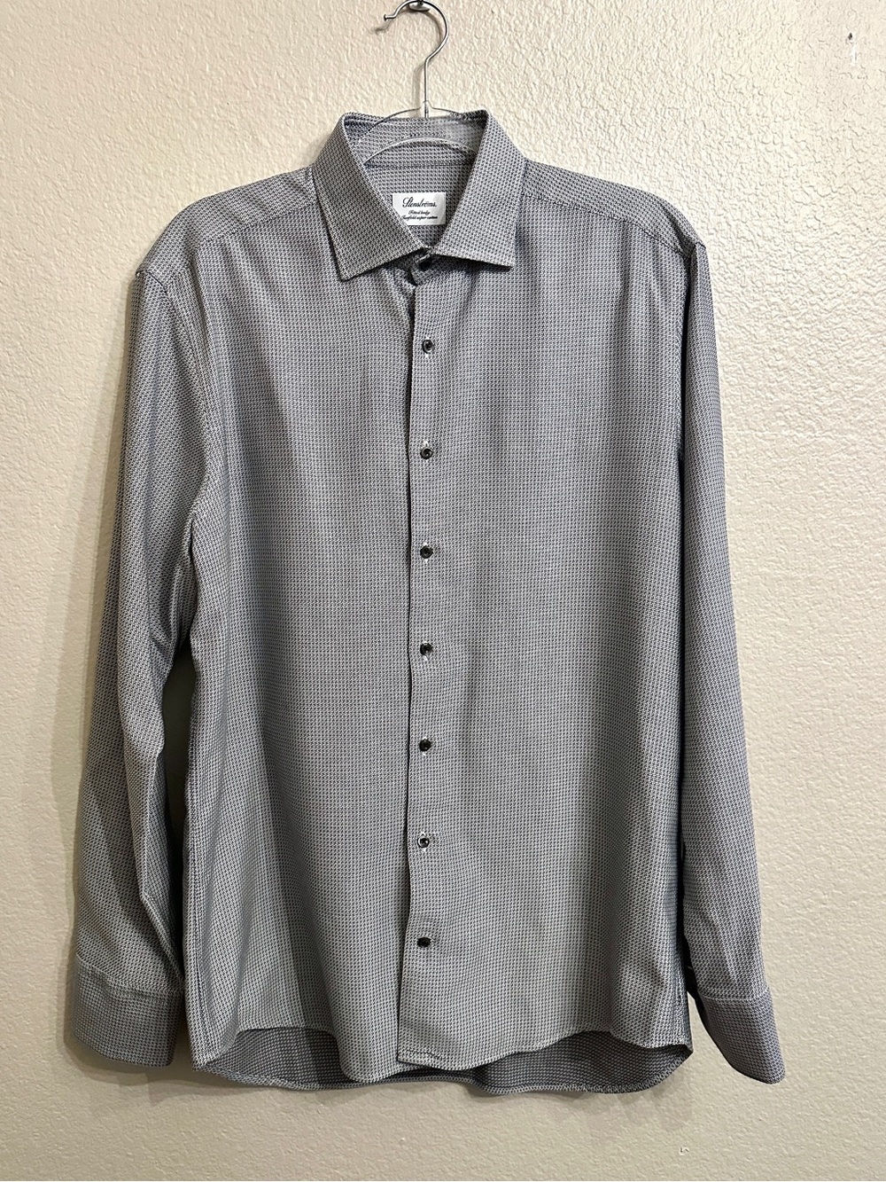 Stenströms Fitted Body Twofold Super Cotton Dress Shirt 16/41 Geometric Print